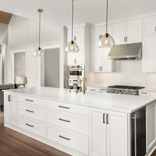 Quetidolma 1-Light 10" Brass Modern Glass Pendant Light Fixtures