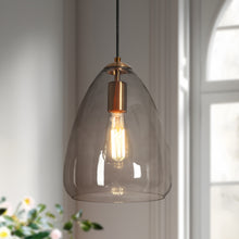 Ohaenika 1-Light 8.5" Brass Modern Glass Pendant Light Fixtures