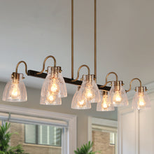 Aidtyrtm 8-Light 37.5-in Black&Brass Modern Linear Kitchen Island Light