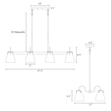 Aidtyrtm 8-Light 37.5-in Black&Brass Modern Linear Kitchen Island Light