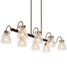 Aidtyrtm 8-Light 37.5-in Black&Brass Modern Linear Kitchen Island Light