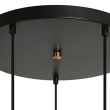 Letophafos 5-Light 20" Black Chandelier, Textured Glass, Cluster