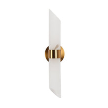 Douglas 1-Light Gold LED Sconces with Vertical Frosted Glass