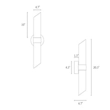 Douglas 1-Light Gold LED Sconces with Vertical Frosted Glass