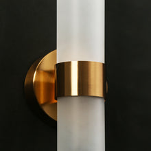 Douglas 1-Light Gold LED Sconces with Vertical Frosted Glass