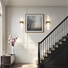 Douglas 1-Light Gold LED Sconces with Vertical Frosted Glass