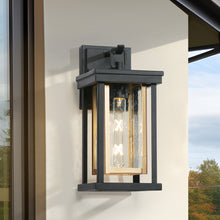 Hewifda 13.6"H 1-Light Black and Gold Outdoor Wall Light