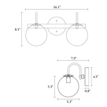 Aladarimostinin 2-Light Black and Brass Vanity Light
