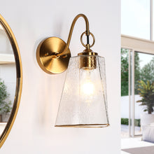 Sallingboe 1-Light Modern Gold with Texture Glass Wall Sconces
