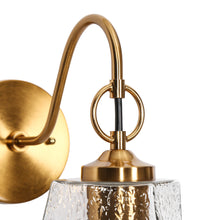 Sallingboe 1-Light Modern Gold with Texture Glass Wall Sconces