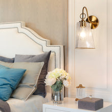 Sallingboe 1-Light Modern Gold with Texture Glass Wall Sconces