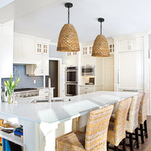 Holophankton 1-Light 13" Farmhouse Asian Rattan Pendant Light Fixtures
