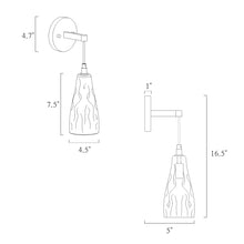 Mailliaosbin 1-Light Modern Gold with Texture Glass Wall Sconces