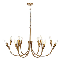 Jessaes 12-Light 36" Modern Brass Chandelier, Candlestick