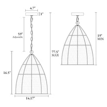 Libbaconion 1-Light 14" Farmhouse Asian Rattan Pendant Light Fixtures