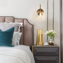 Kuswilinshire 1-Light Modern Gold and Seeded Glass Wall Sconce