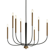 Priamurskiy 8-Light 37" Modern Black&Gold Chandelier, Candlestick
