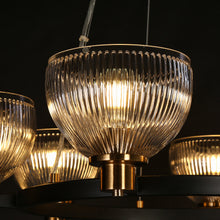 Towlnession 6-Light Large Black and Gold Chandelier