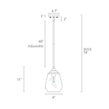 Ayenschek 1-Light 8" Brass Modern Glass Pendant Light Fixtures