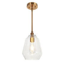 Ayenschek 1-Light 8" Brass Modern Glass Pendant Light Fixtures