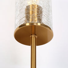 1-Light Modern Brass Wall Sconces with Crackle Glass Shade Light