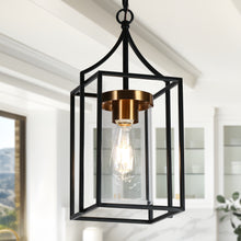 Gordios 1-Light 8" Black Modern Square Pendant Light Fixtures