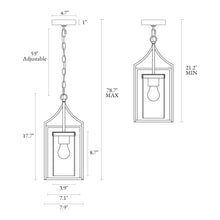 Gordios 1-Light 8" Black Modern Square Pendant Light Fixtures