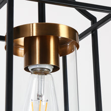 Gordios 1-Light 8" Black Modern Square Pendant Light Fixtures