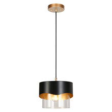 1-Light 10" Black Modern Cylinder Pendant Light Fixtures