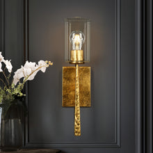 Thronifar 1-Light Modern Gold with Clear Glass Wall Sconces
