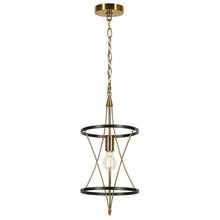 1-Light Mini Black and Brass Pendant