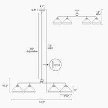 6-Light Oversized Black and Brass Chandelier  | LNC