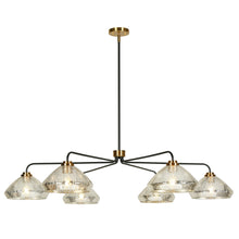 6-Light Oversized Black and Brass Chandelier  | LNC