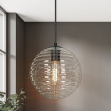 1-Light Mini Globe Black Pendant