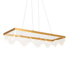 Awtisfin 1-Light 31.5-in Brass Modern Rectangle LED Kitchen Island Light