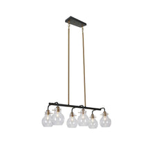 Aiglitis 6-Light 28-in Black&Brass Modern Linear Kitchen Island Light