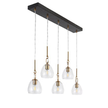 Blobfish 5-Light 32.5-in Black&Brass Kitchen Island Light