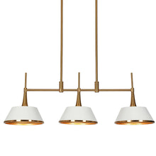 Idaikos 3-Light 34.5-in White&Gold Modern Linear Kitchen Island Light