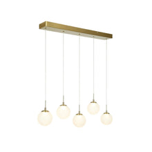 Betonicifolia 5-Light 31.5-in Brass Modern Cluster LED Kitchen Island Light