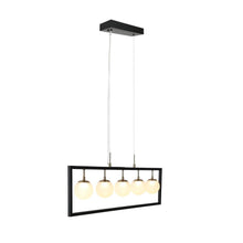 Betonicifolia 5-Light 33.5-in Black Modern Rectangle LED Kitchen Island Light
