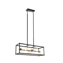 Betonicifolia 6-Light 34-in Black Modern Rectangle LED Kitchen Island Light