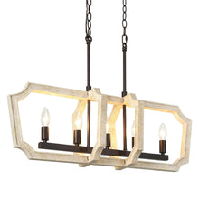 Integrifolia 5-Light 30-in Wood Farmhouse Rectangle Kitchen Island Light