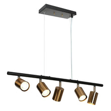 Serrulata 5-Light 28.5-in Black&Gold Modern Linear Kitchen Island Light