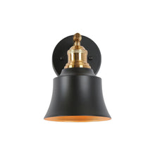 Webanfea 1-Light Modern Black and Gold Bell Wall Sconces