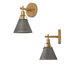 Ives 1-Light Modern Gray Cone Wall Sconces Set of 2