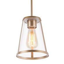 Keira Satin Gold Clear Glass Mini Pendant