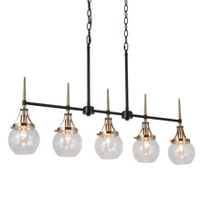 Capensis 5-Light 36-in Black&Brass Modern Linear Kitchen Island Light
