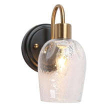 Loniramaja 1-Light Black & Gold Textured-Glass Wall Sconces