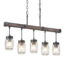 Amthyis 5-Light 25.5-in Wood Farmhouse Linear Kitchen Island Light