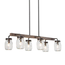 Amthyis 6-Light 27.5-in Wood Farmhouse Linear Kitchen Island Light